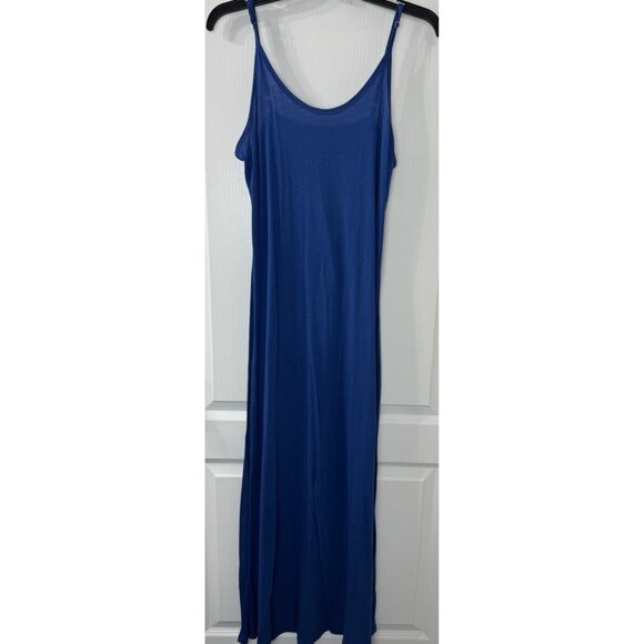 Johnny Was Biya M Mazzy Bias Blue Mesh Maxi Dress Colorful Floral Embroidery - Picture 9 of 14